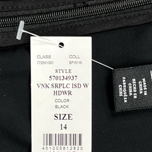 WHBM Instantly Slimming Black Faux Wrap Sleeveless Midi Dress Size 14 - NWT - Picture 6 of 9